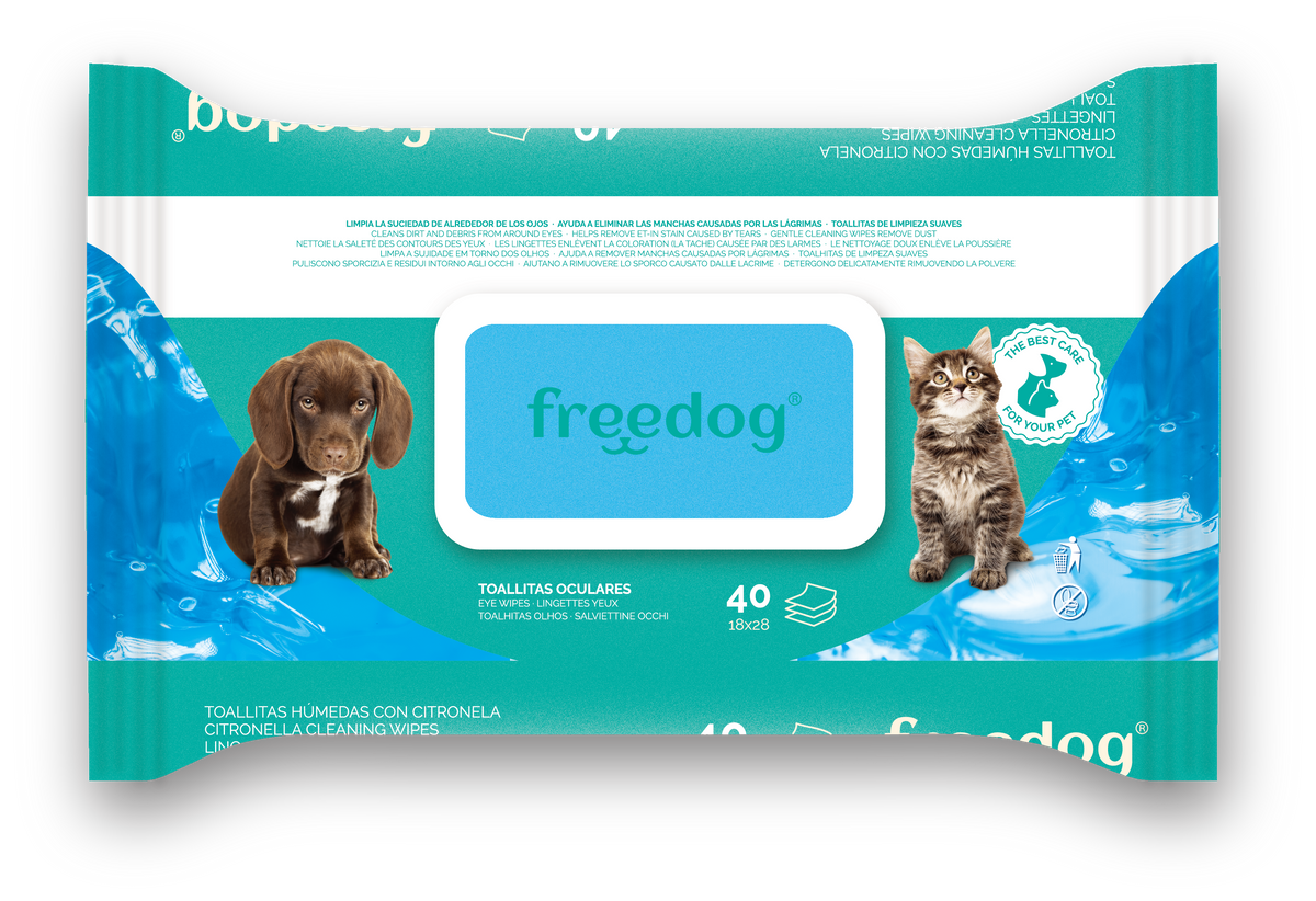 FREEDOG TOALLITAS HUMEDAS OCULARES GDE 40 UD 28 X 18CM