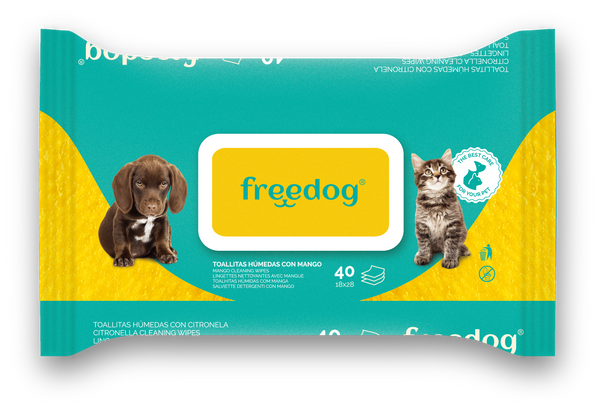 Freeperro Toallitas Humedas Mango Grande 40 Unidades 28 X 18Cm