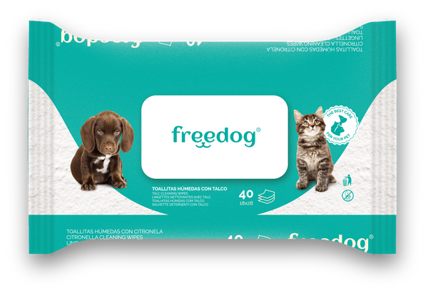 Freeperro Toallitas Humedas Talco Grande 40 Unidades 28 X 18Cm