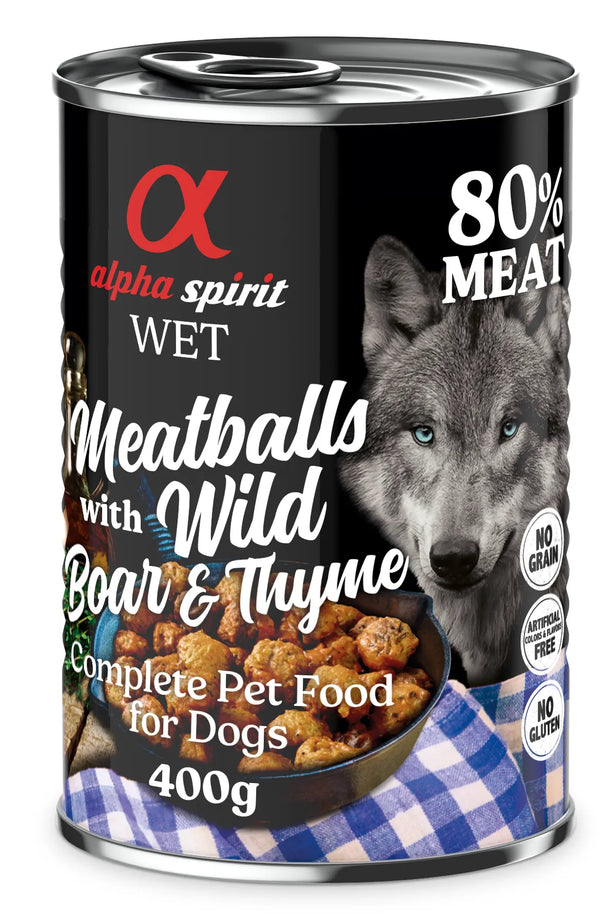 Alpha Spirit Perro Albondigas Jabali Tomillo 6X400Gr