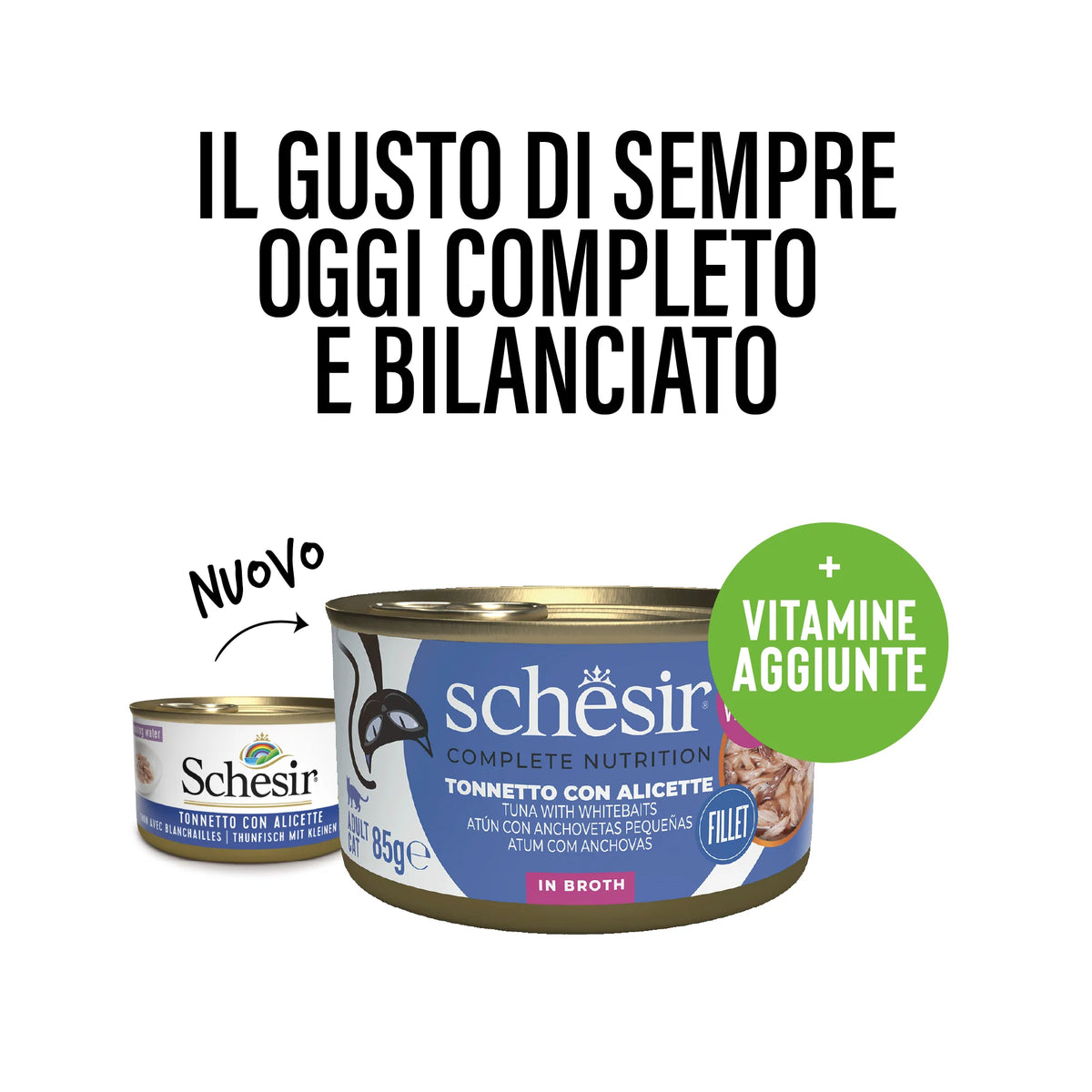 SCHESIR GATO Atún con anchovetas pequeñas en gelatina 12x85gr