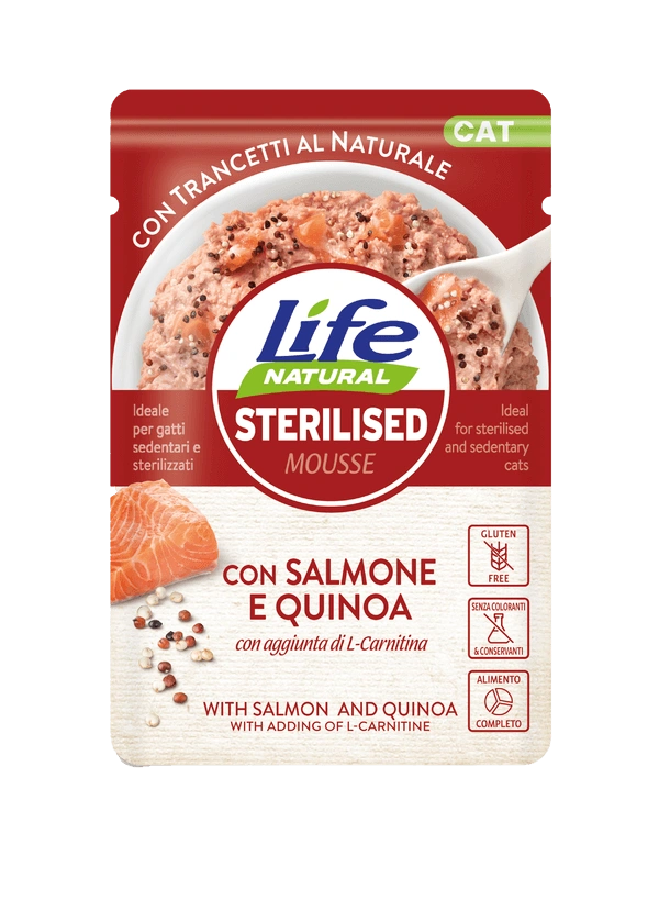 Life Natural Gatos Esterilizados con Salmón y Quinoa sobre 70gr