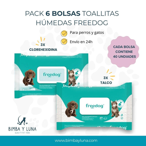 Freeperro Toallitas Pack 3X40Uds Clorhexidina 3X40Uds Talco
