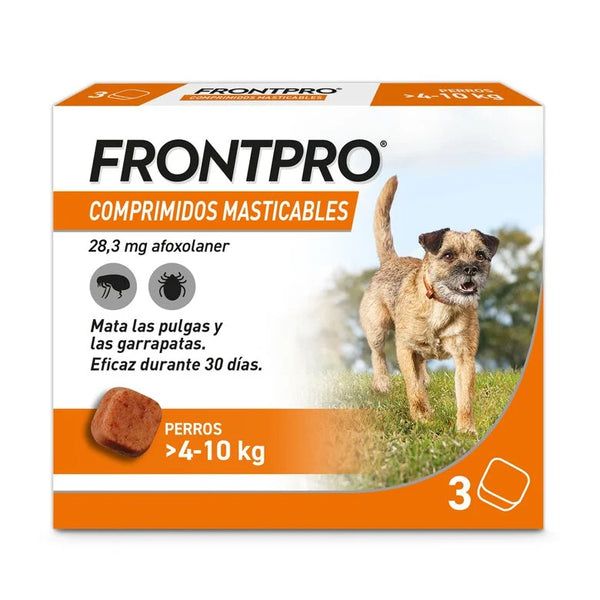 Frontpro 3 Comprimidos Masticables Antiparasitarios Para Perros 4-10Kg