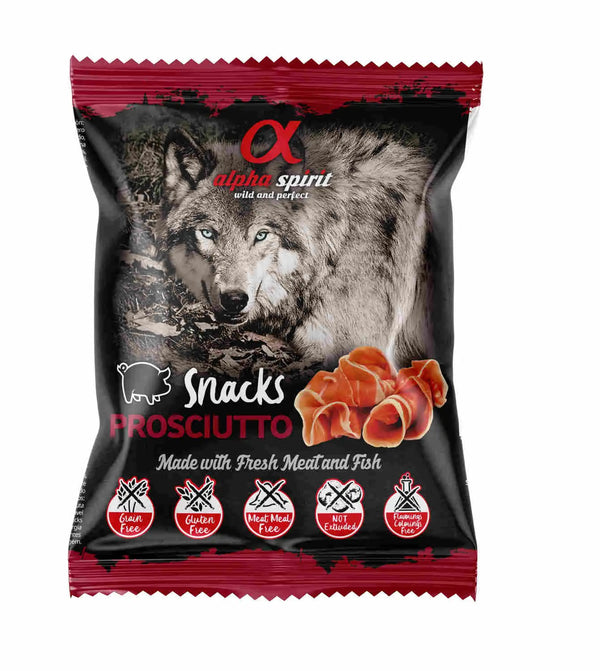 Alpha Spirit Perro Jamon Snacks 24X50Grs