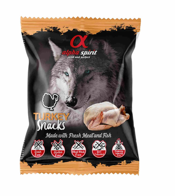 Alpha Spirit Perro Pavo Snacks 24X50Grs