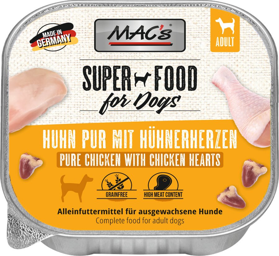 MAC’s Dog Puro Pollo con corazones enteros de ave 10x150Gr