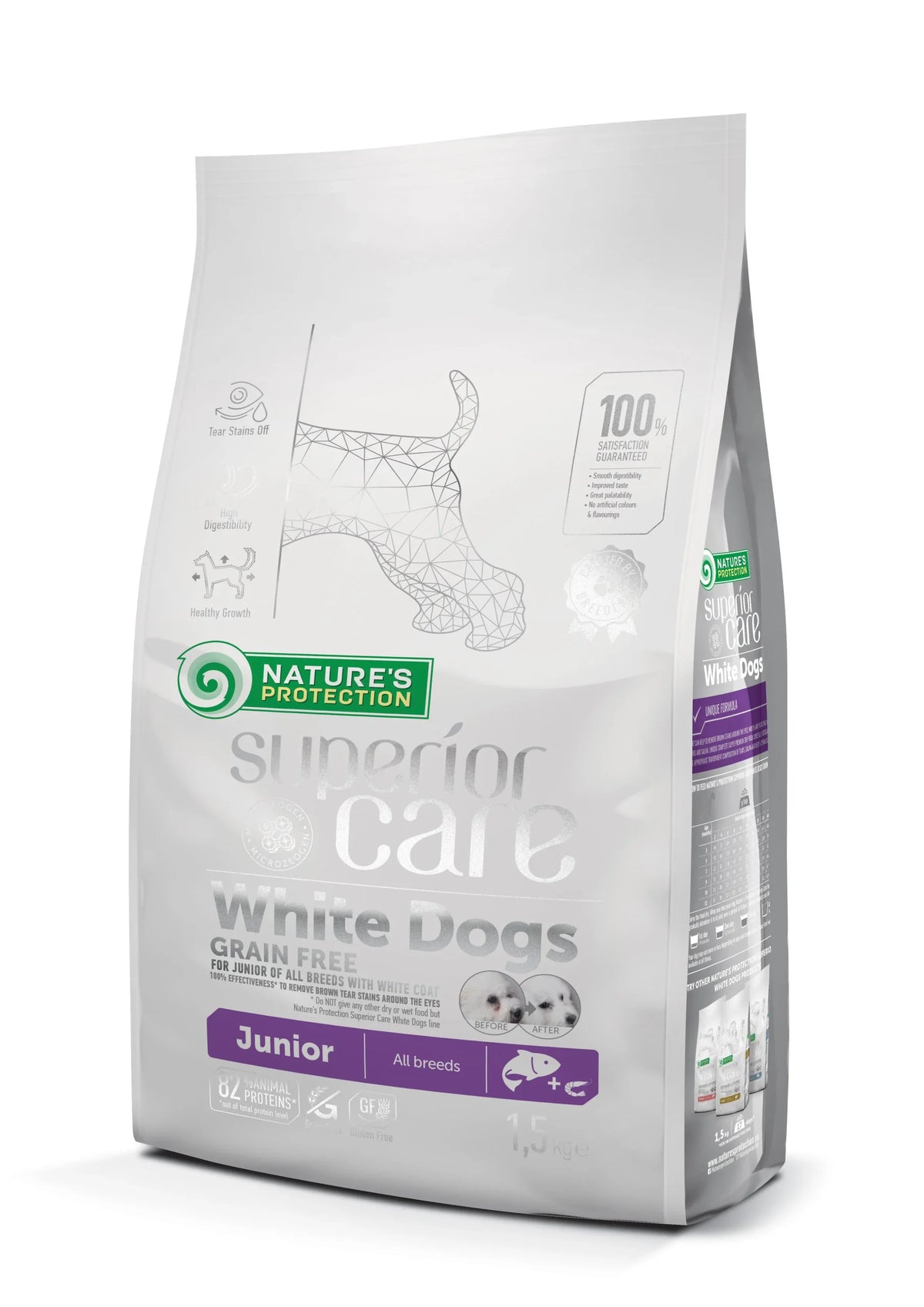 NATURE’S PROTECTION WHITE PERRO PUPPY GRAIN FREE SALMON 1,5KG