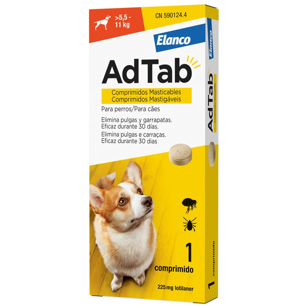 Adtab 1 Comprimido Masticable Antiparasitario Perro 5,5-11 Kg