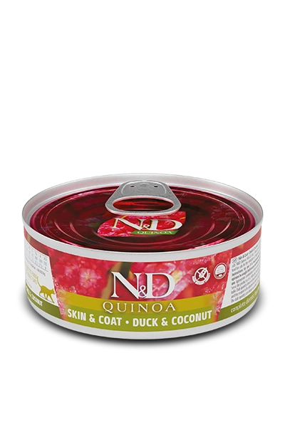 FARMINA ND GATO QUINOA SKIN COAT PATO CAJA 24X80GR