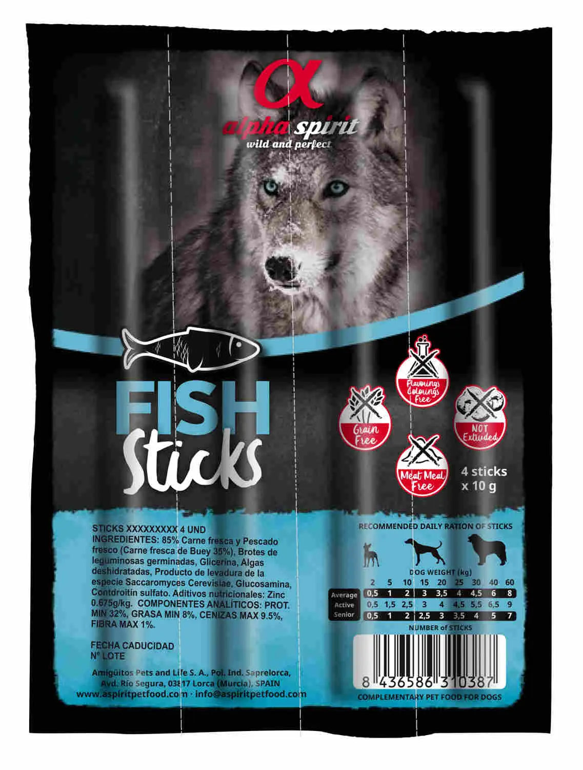 ALPHA SPIRIT CANINE BARRITAS PESCADO 16X4UDS