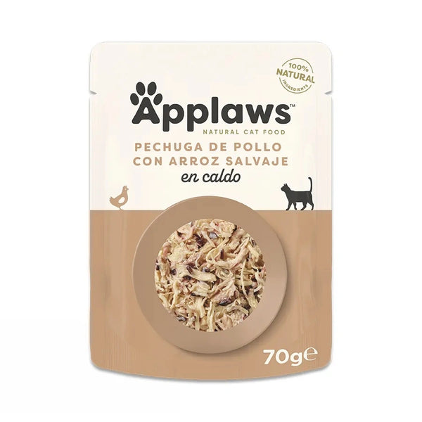 Applaws Gato Sobre Pechuga De Pollo Con Arroz Salvaje 12X70Gr
