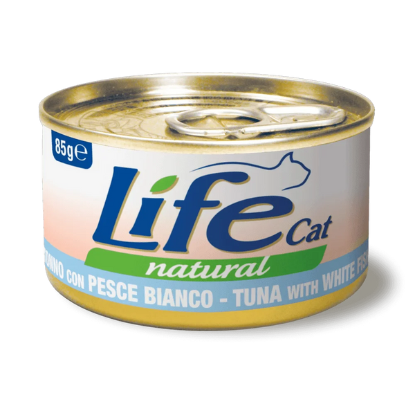 Life Gato Lata Para Gatos – Atún/Pescado Blanco (Besugo) (85 G)