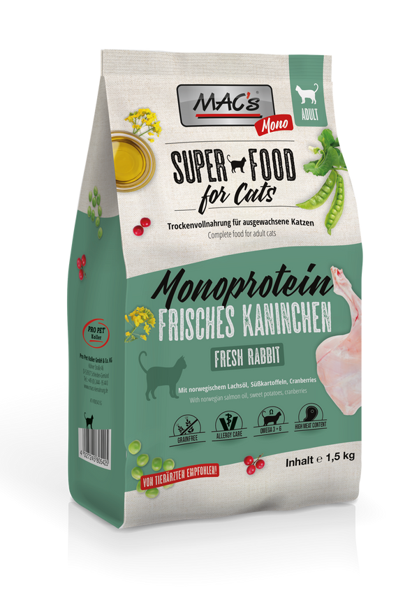 Mac’S Gato Adultoo Pienso Monoproteína Conejo 1,5Kg