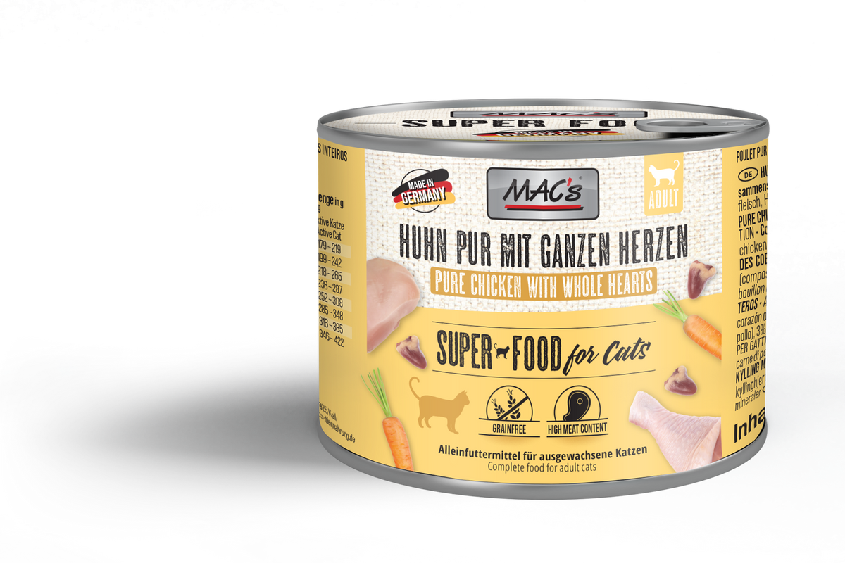 MAC’s Pollo con corazones de aves enteros 200g
