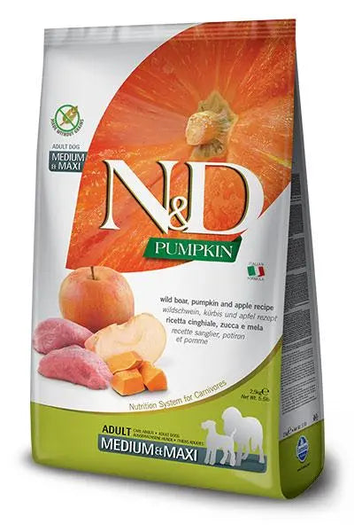 FARMINA ND PERRO PUMPKIN MEDIUM MAXI JABALI 12KG