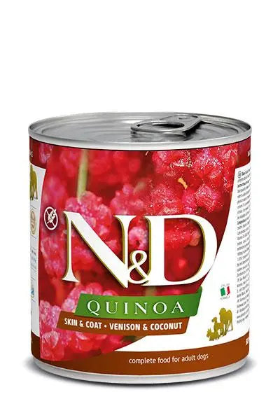 FARMINA ND PERRO QUINOA SKIN COAT VENADO CAJA 6X285GR
