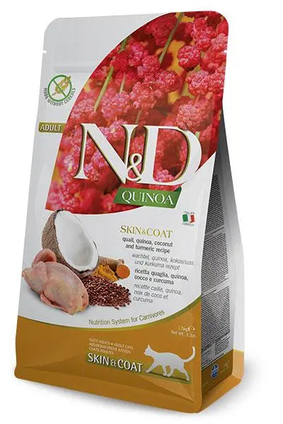 FARMINA ND GATO QUINOA SKIN COAT CODORNIZ 5KG