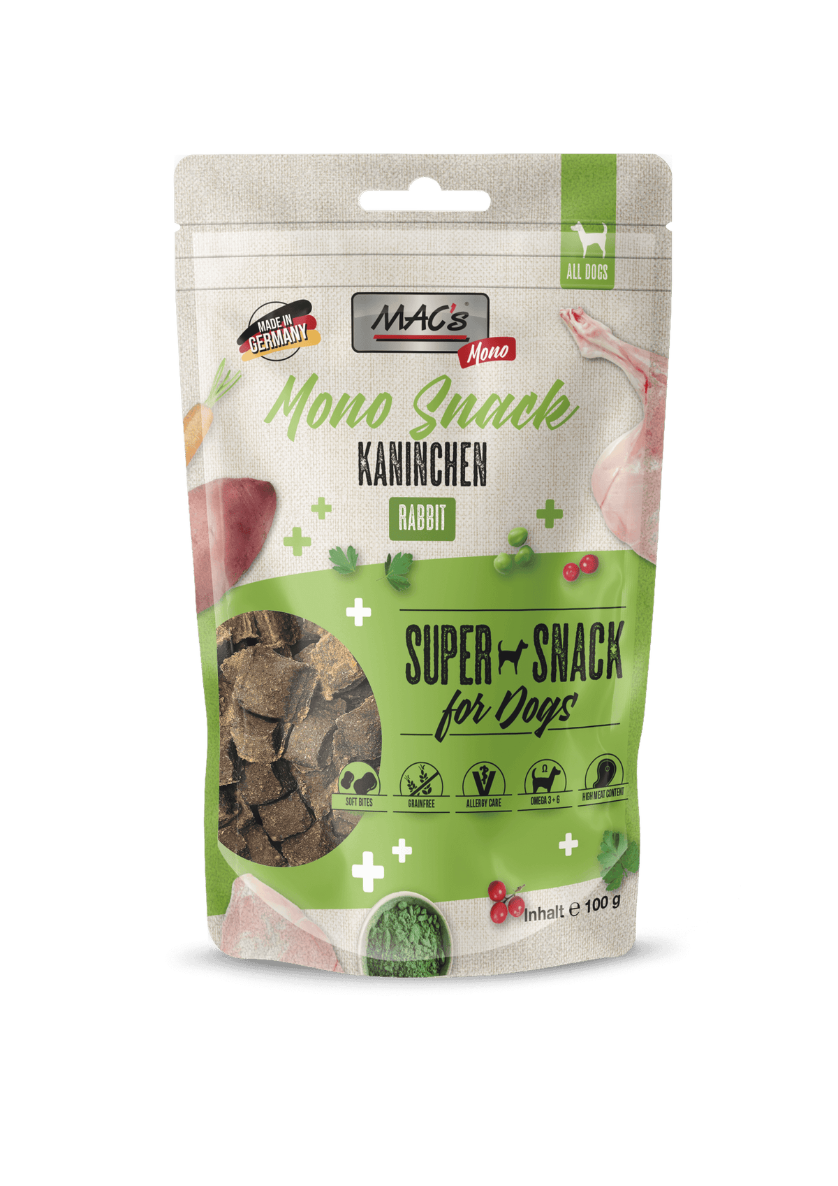 MACs Dog Mono Snack Conejo 9x100Gr