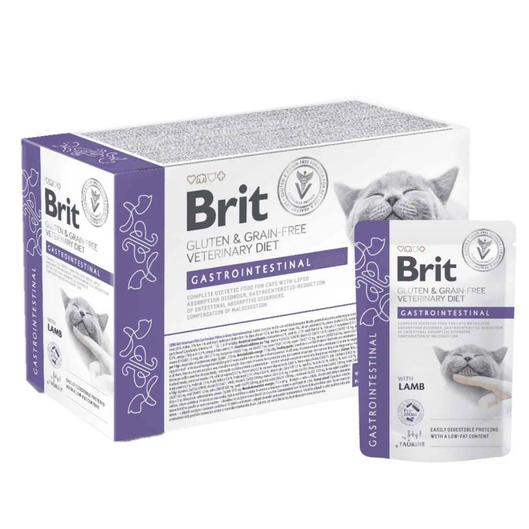 BRIT COMIDA HUMEDA GF DIETA GATO POUCH FILETES EN SALSA GASTROINTESTINAL 12X85 G