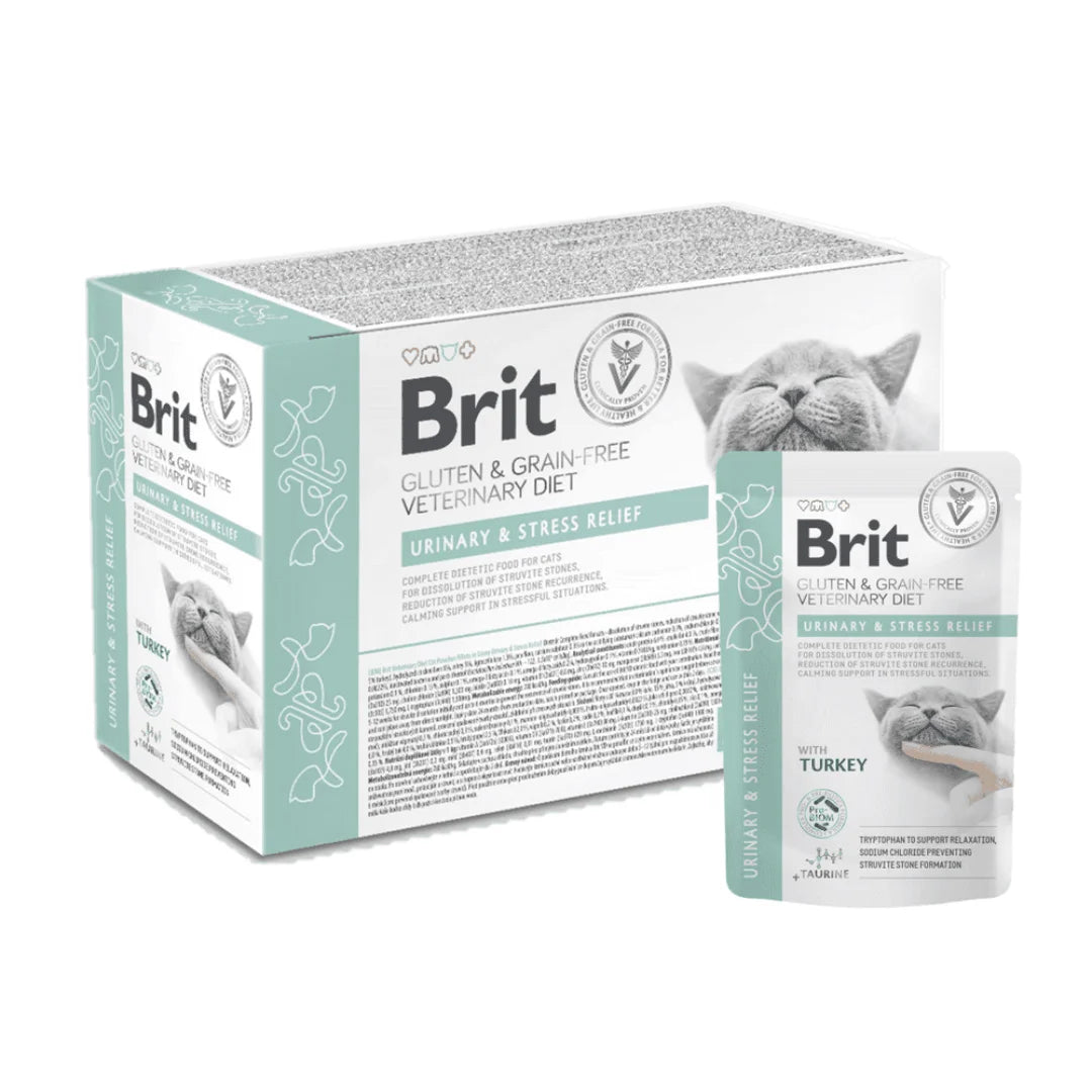 BRIT COMIDA HUMEDA GF DIETA GATO POUCH FILETES EN SALSA URINARY & STRESS RELIEF 12X85 G