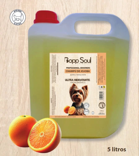 BOOP SOUL CHAMPÚ PELO LARGO JOJOBA Y NARANJA DULCE ULTRA HIDRATANTE HIPOALERGÉNICO 5L