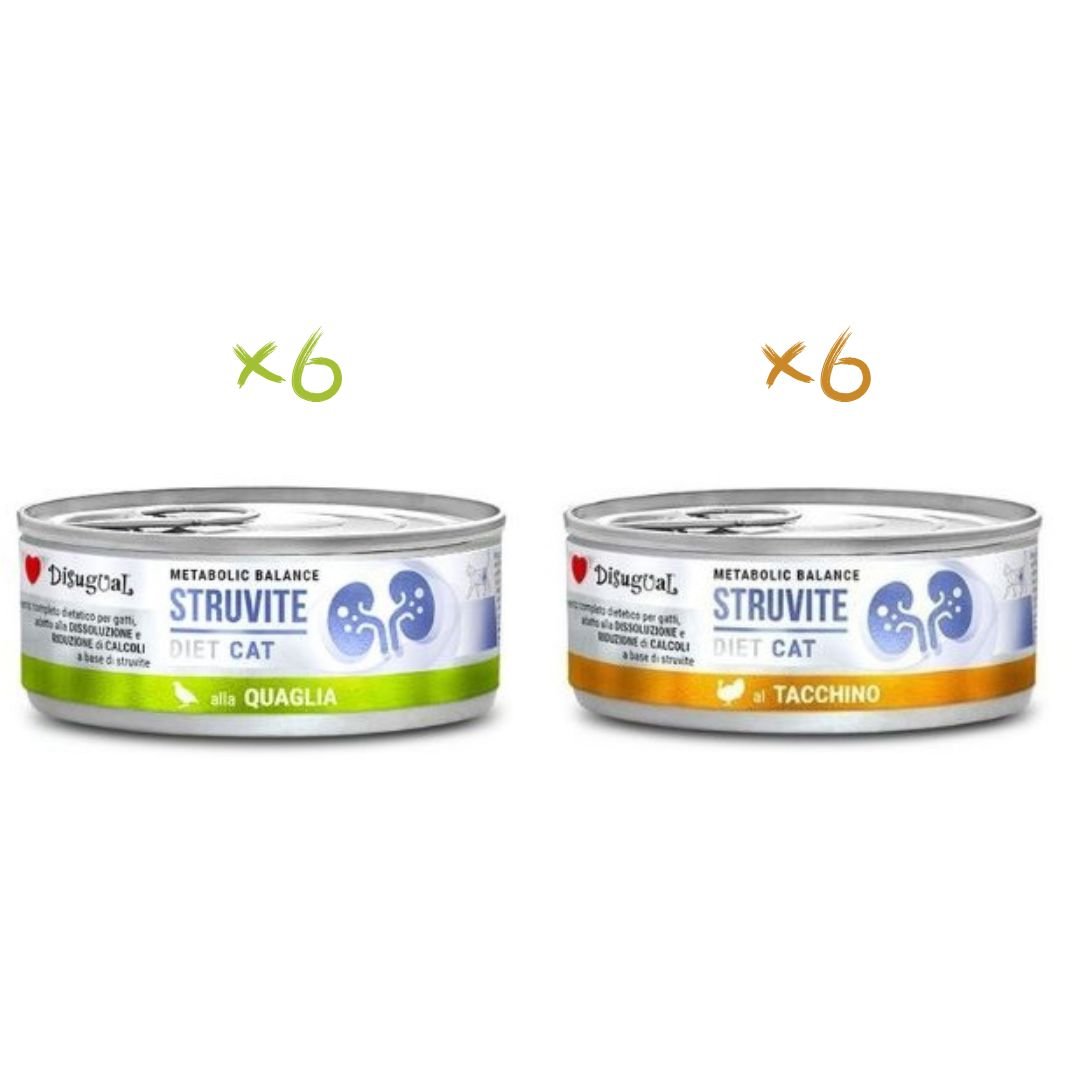 Disugual Struvite Gato Pack 12x85Gr Varios Sabores: Pavo y Codorniz