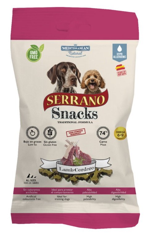 Mediterranean Natural Serrano Snacks Perro 12x100Gr Pollo