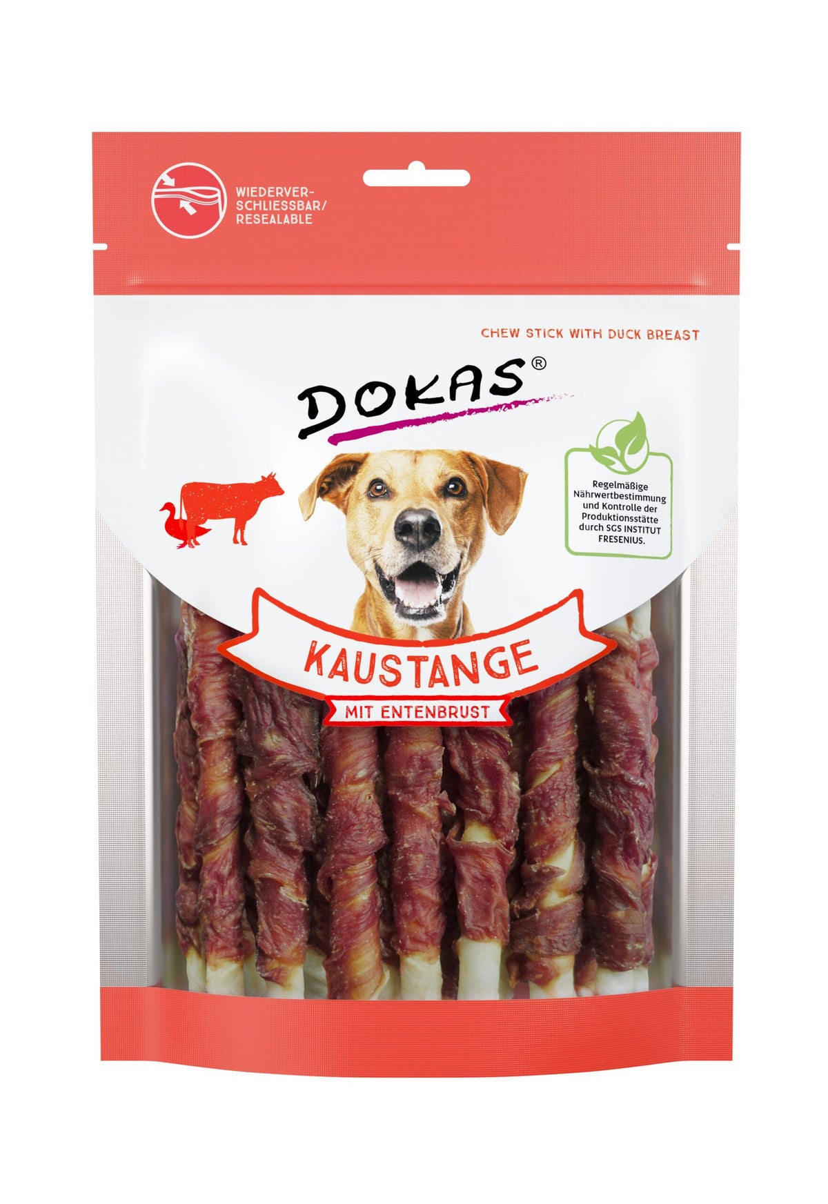 DOKAS Rollitos masticables de buey con pechuga de pato 9x200gr