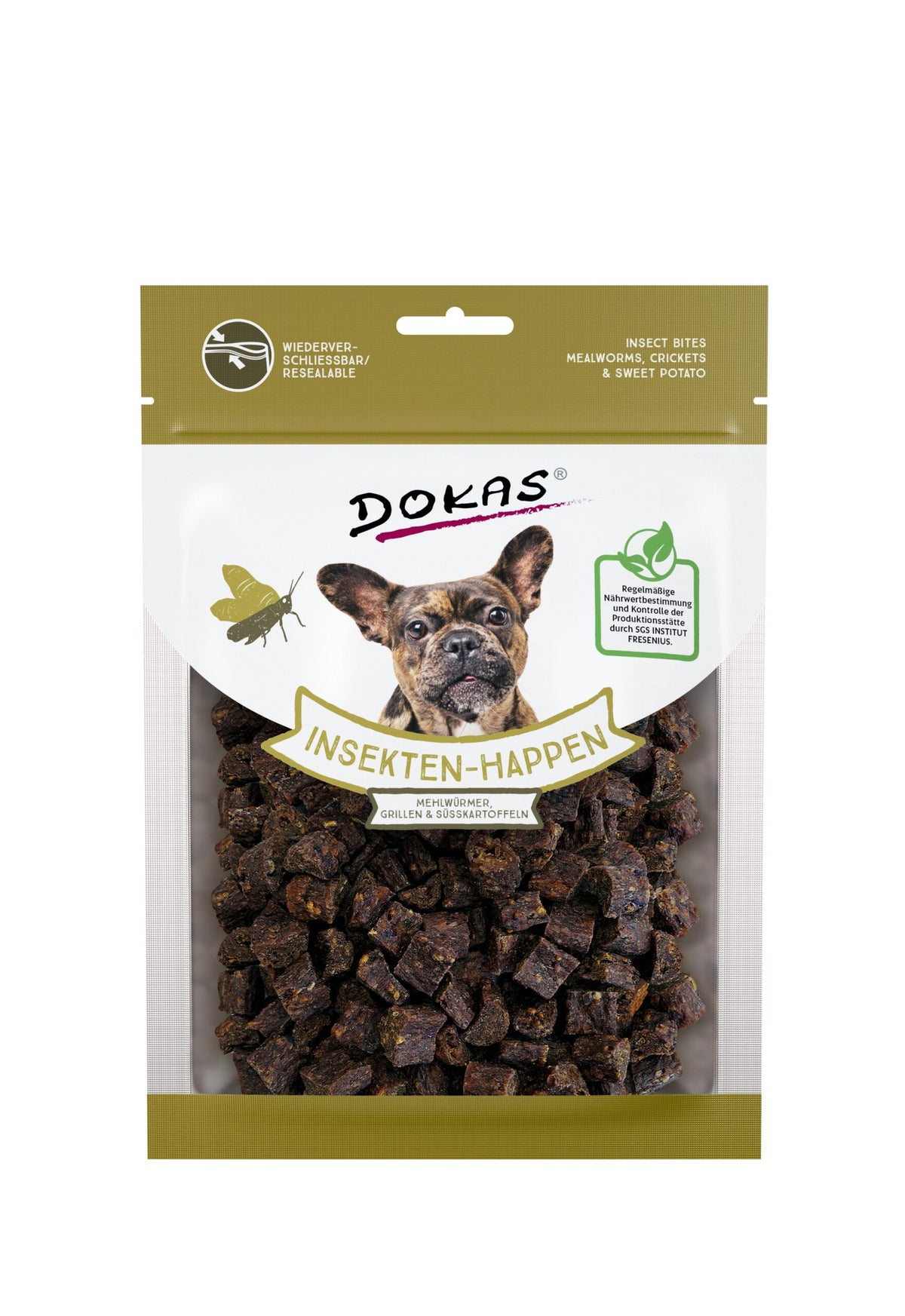 DOKAS Bocaditos de Insectos , gusanos, grillos y boniato 10×100 gr