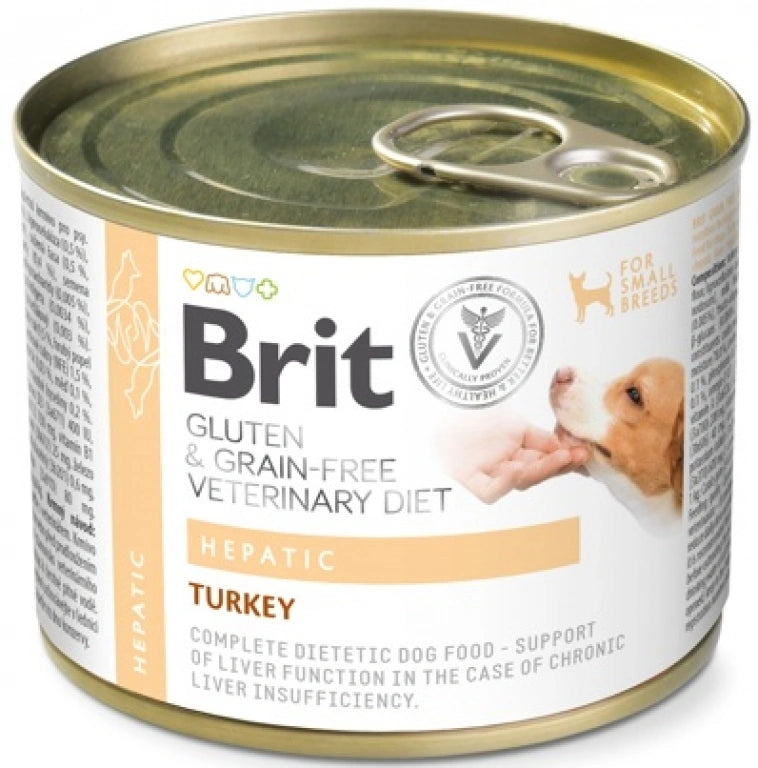 BRIT COMIDA HUMEDA PERRO VETERINARIO DIETA GF HEPATIC LATA 6X200GR
