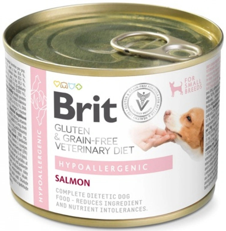BRIT COMIDA HUMEDA PERRO VETERINARIO DIETA GF HIPOALERGÉNICO SALMÓN LATA 6X200GR