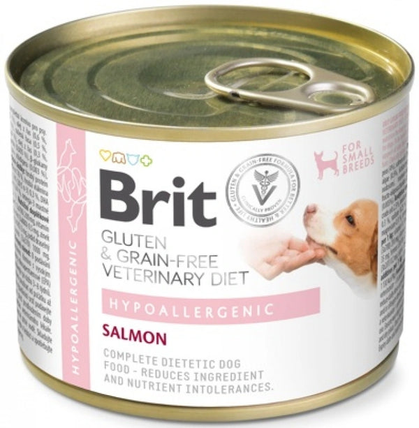 Brit Comida Humeda Perro Veterinario Dietaa Gf Hipoalergénico Salmón Lata 6X200Gr