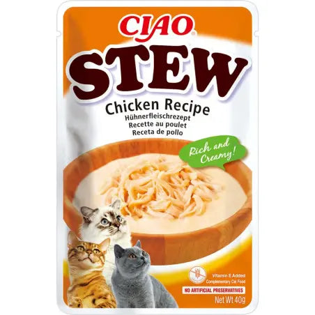 CHURU CAT POUCH CHICKEN STEW DISPLAY 12X40GR