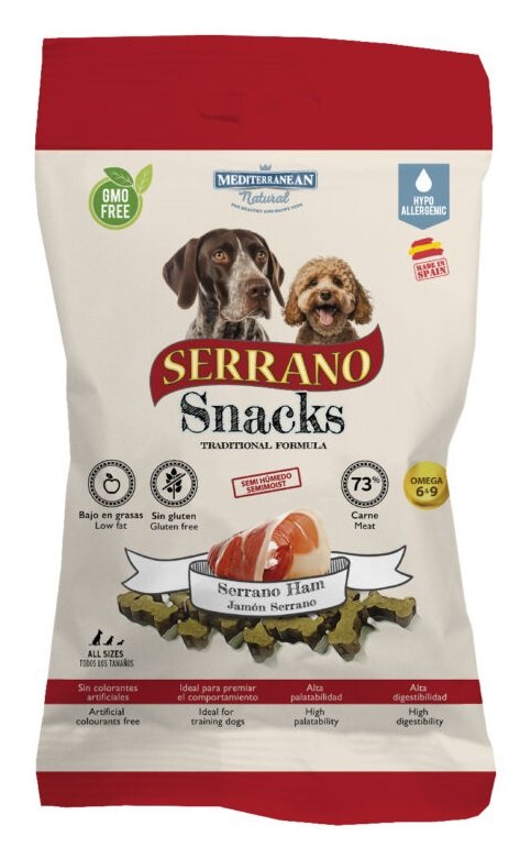 Mediterranean Natural Serrano Snacks Perro 12x100Gr Pollo