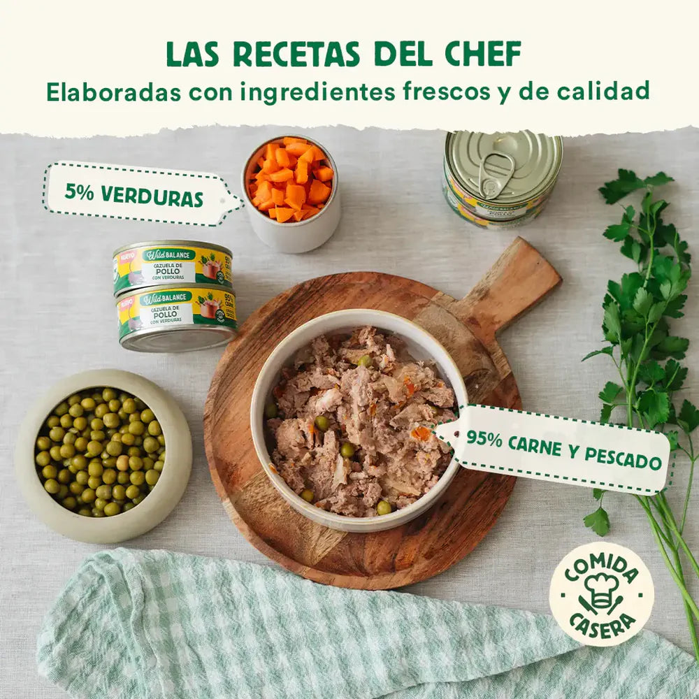 WILD BALANCE GATO RECETAS DEL CHEF CAZUELA DE POLLO 80GR