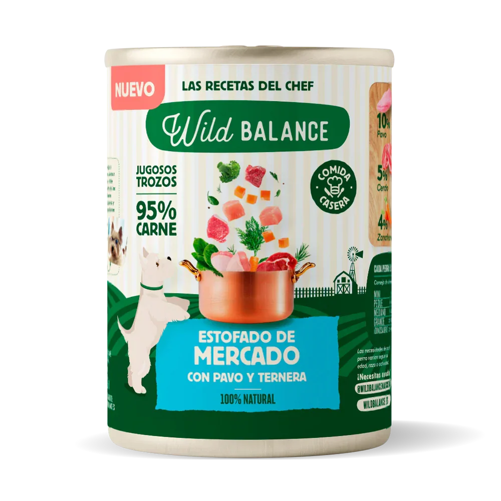 WILD BALANCE PERRO RECETAS DEL CHEF PAVO Y TERNERA 400GR