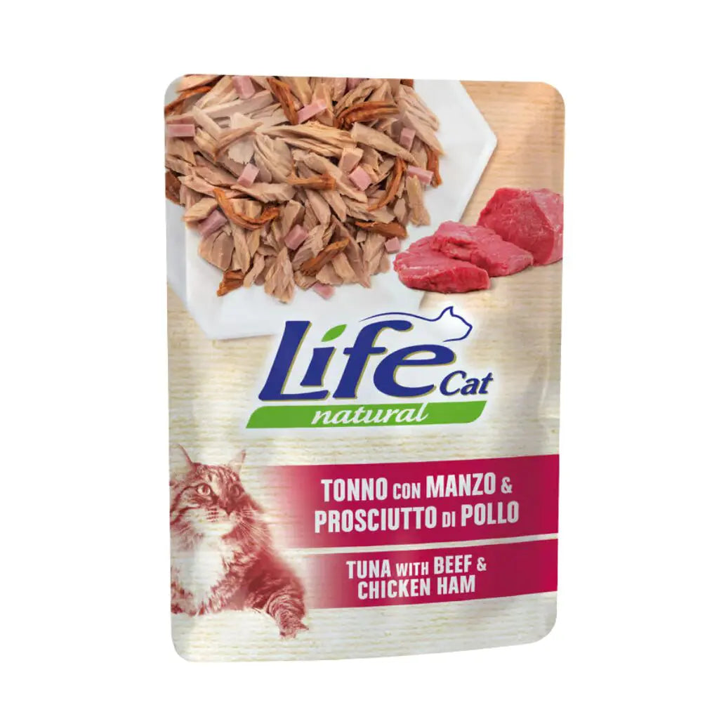 Life Natural Gatos Atún, Buey y Jamón en Gelatina 70 g