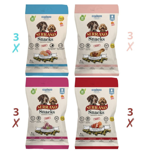 Mediterranean Natural Serrano Snacks Perro 12X100Gr Mezcla Mar Y Montaña
