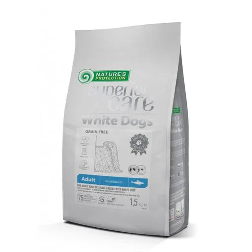 NATURE’S PROTECTION WHITE PERRO ADULT SMALL GRAIN FREE ARENQUE 1,5KG