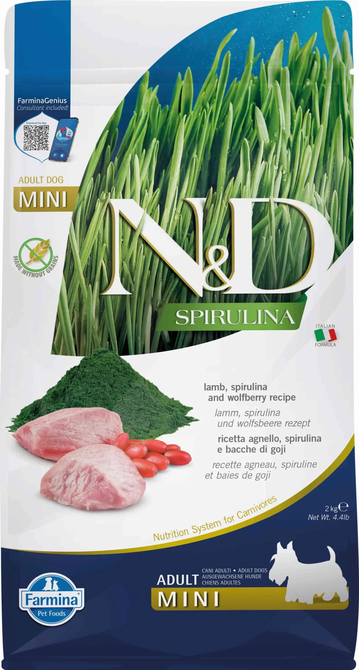FARMINA ND PERRO SPIRULINA MINI CORDERO 2KG