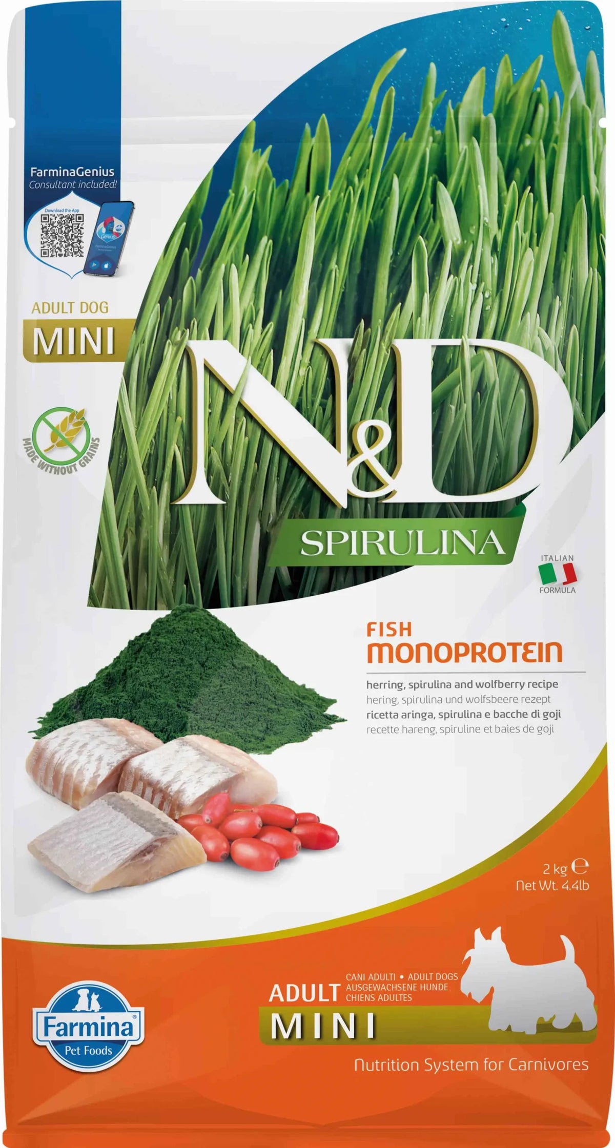 FARMINA ND PERRO SPIRULINA MINI ARENQUE 2KG