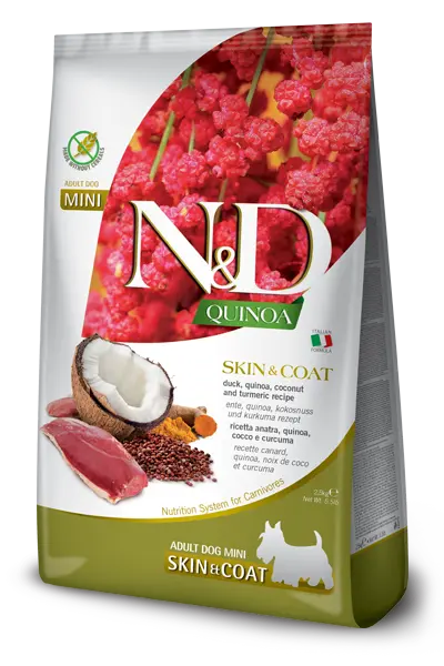 FARMINA ND PERRO QUINOA SKIN COAT PATO MINI 2,5KG