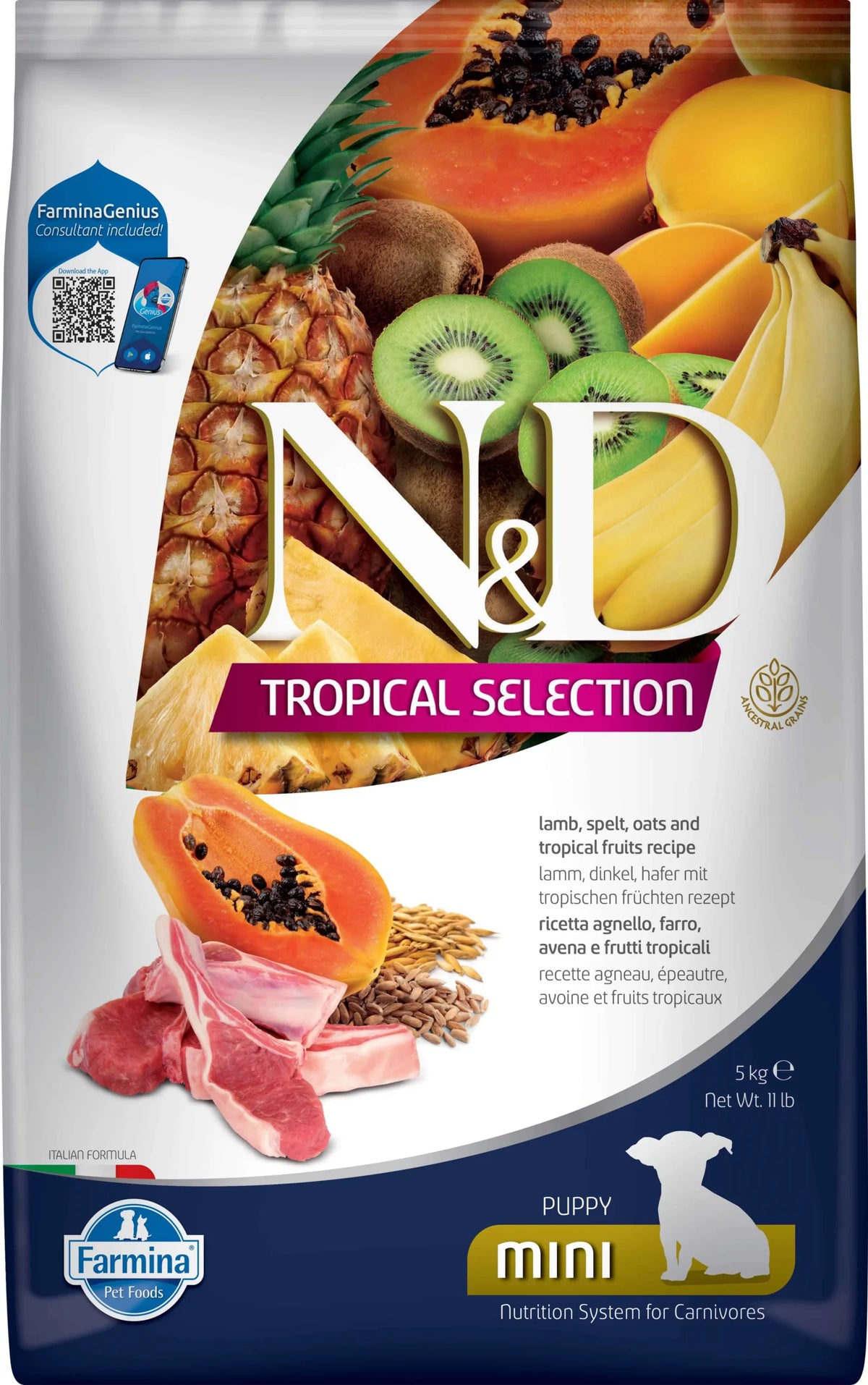 FARMINA ND PERRO PUPPY TROPICAL SELECTION MINI CORDERO 5KG