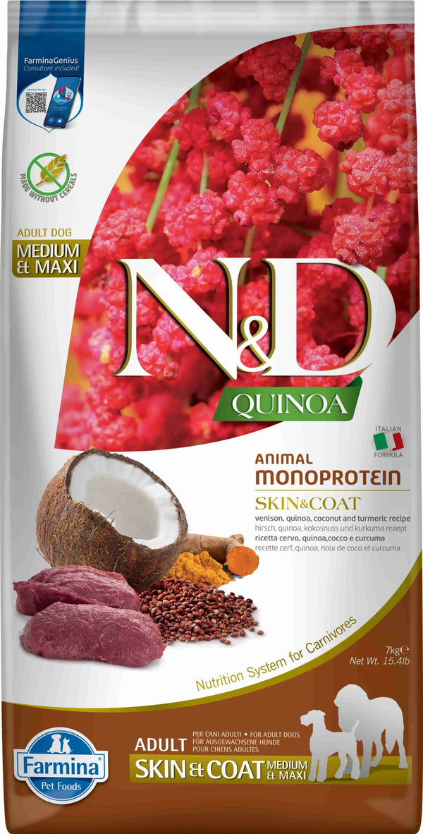 Farmina Nd Perro Quinoa Skin Coat Venado Med/Maxi 7Kg