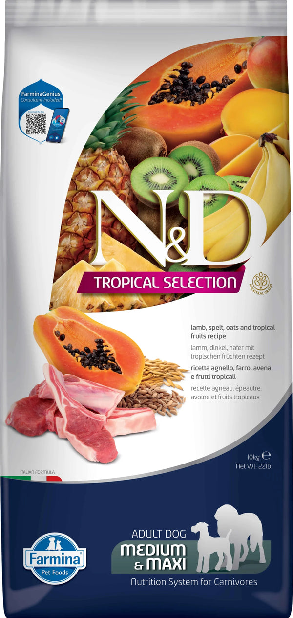 Farmina Nd Perro Tropical Selection Med Maxi Cordero 10Kg