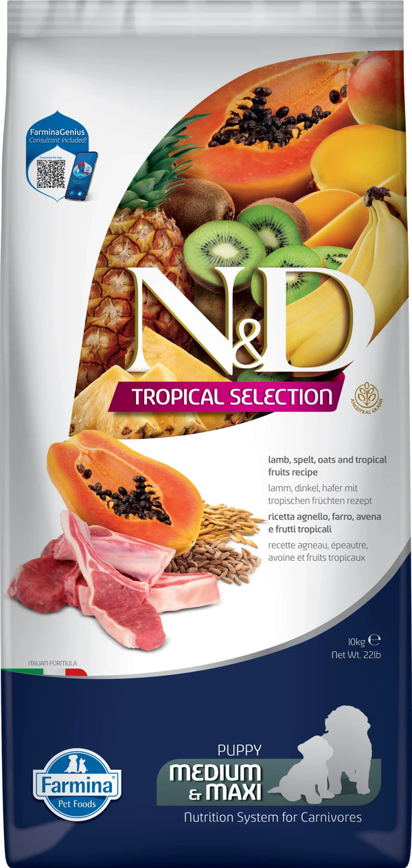 Farmina Nd Perro Cachorro Tropical Selection Med Maxi Cordero 10K