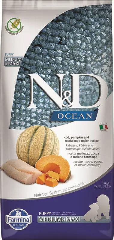 Farmina Nd Perro Ocean Cachorro Bacalao Pumpkin Medium Maxi 12Kg