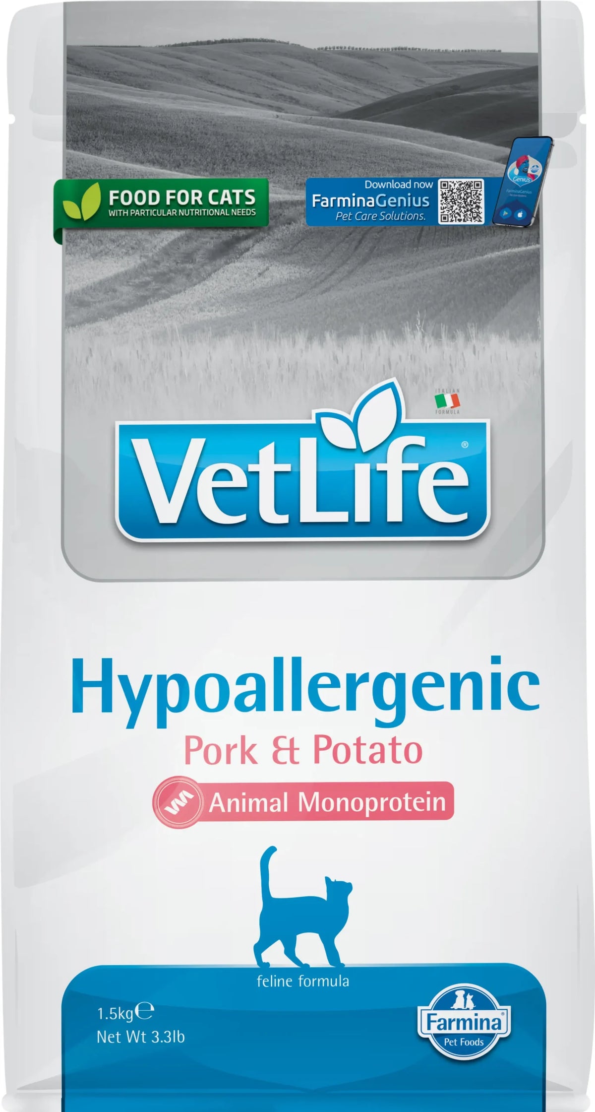 FARMINA PIENSO VET LIFE GATO Hipoalergénico CERDO ADULT 1,5KG