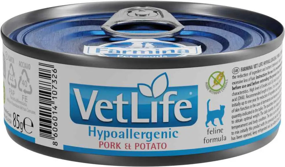 FARMINA COMIDA HUMEDA VET LIFE GATO Hipoalergénico CERDO CAJA 12X85GR